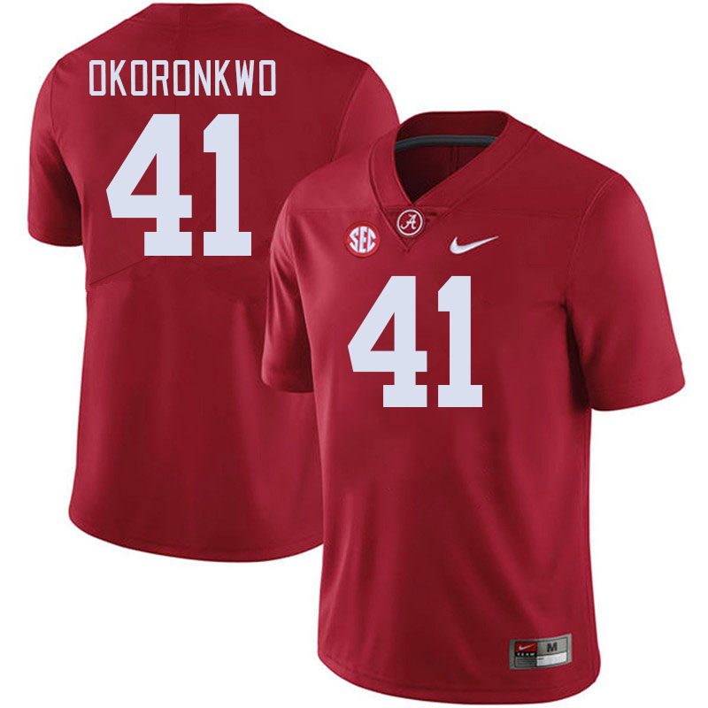 Men #41 Justin Okoronkwo Alabama Crimson Tide College Football Jerseys Stitched-Crimson